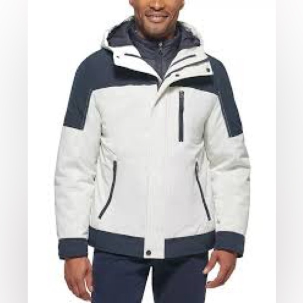 Men’s Club Room White & Blue 3 in 1 All Weather System Jacket Size XXL!